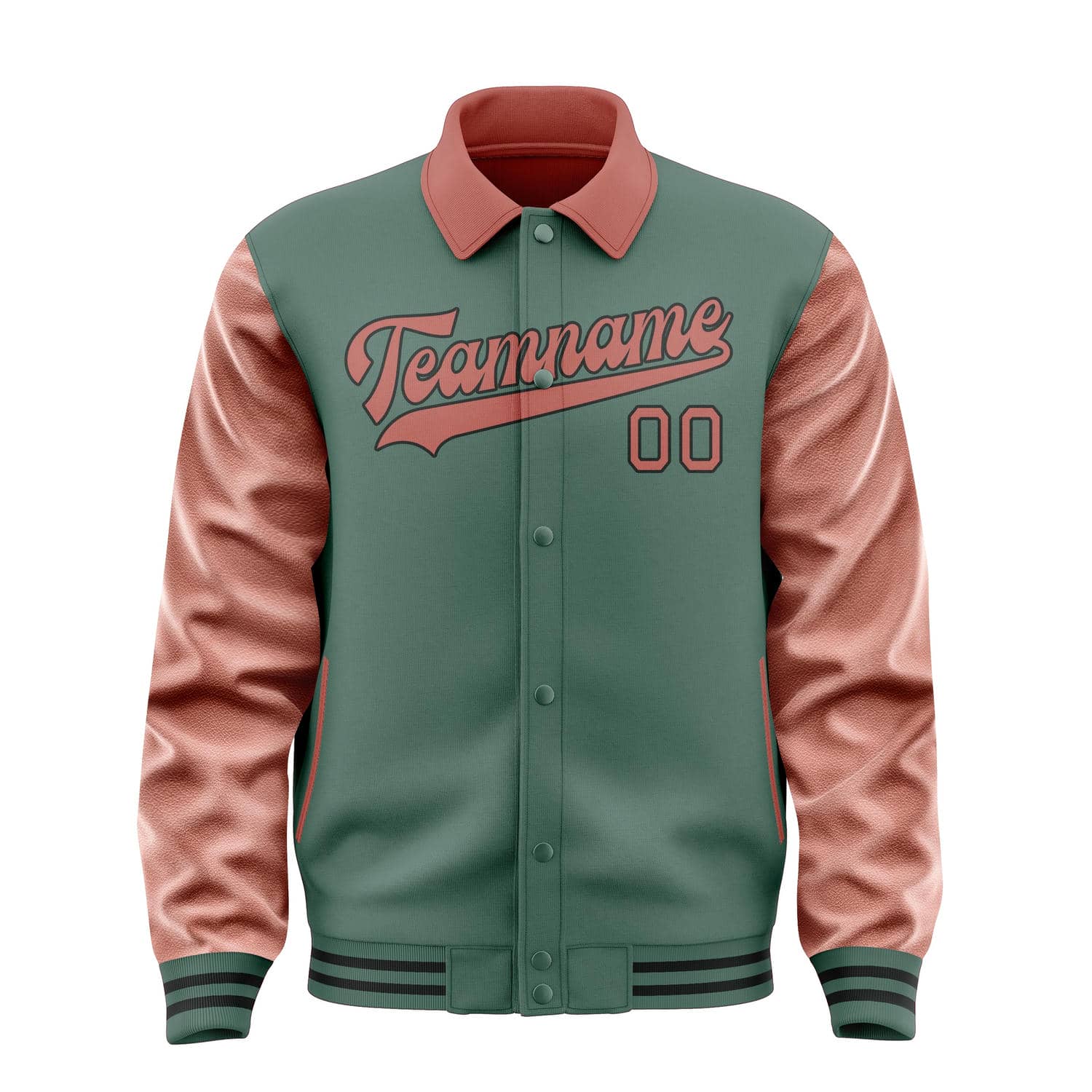 Veste personnalisée bleu-vert cuivre rose