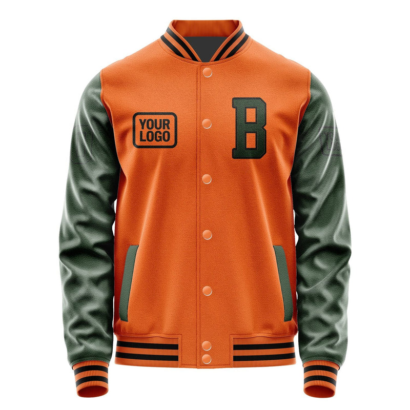 Custom Orange Dark Green Jacket JA282806281717060617
