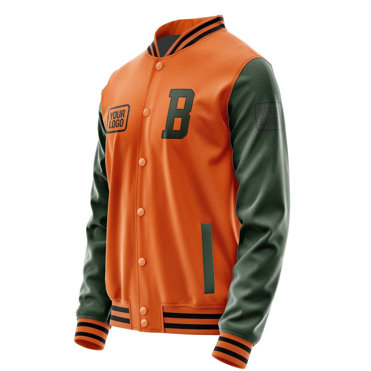 Custom Orange Dark Green Jacket JA282806281717060617