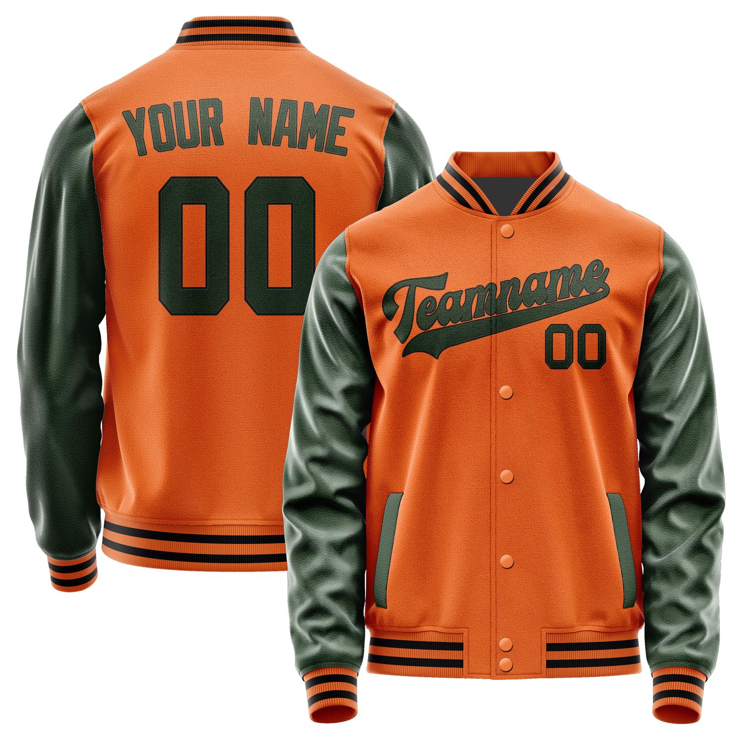 Custom Orange Dark Green Jacket JA2828062817B31706