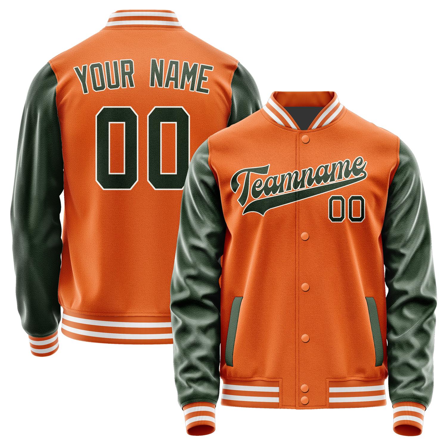 Custom Orange Dark Green Jacket JA2828062818B31806