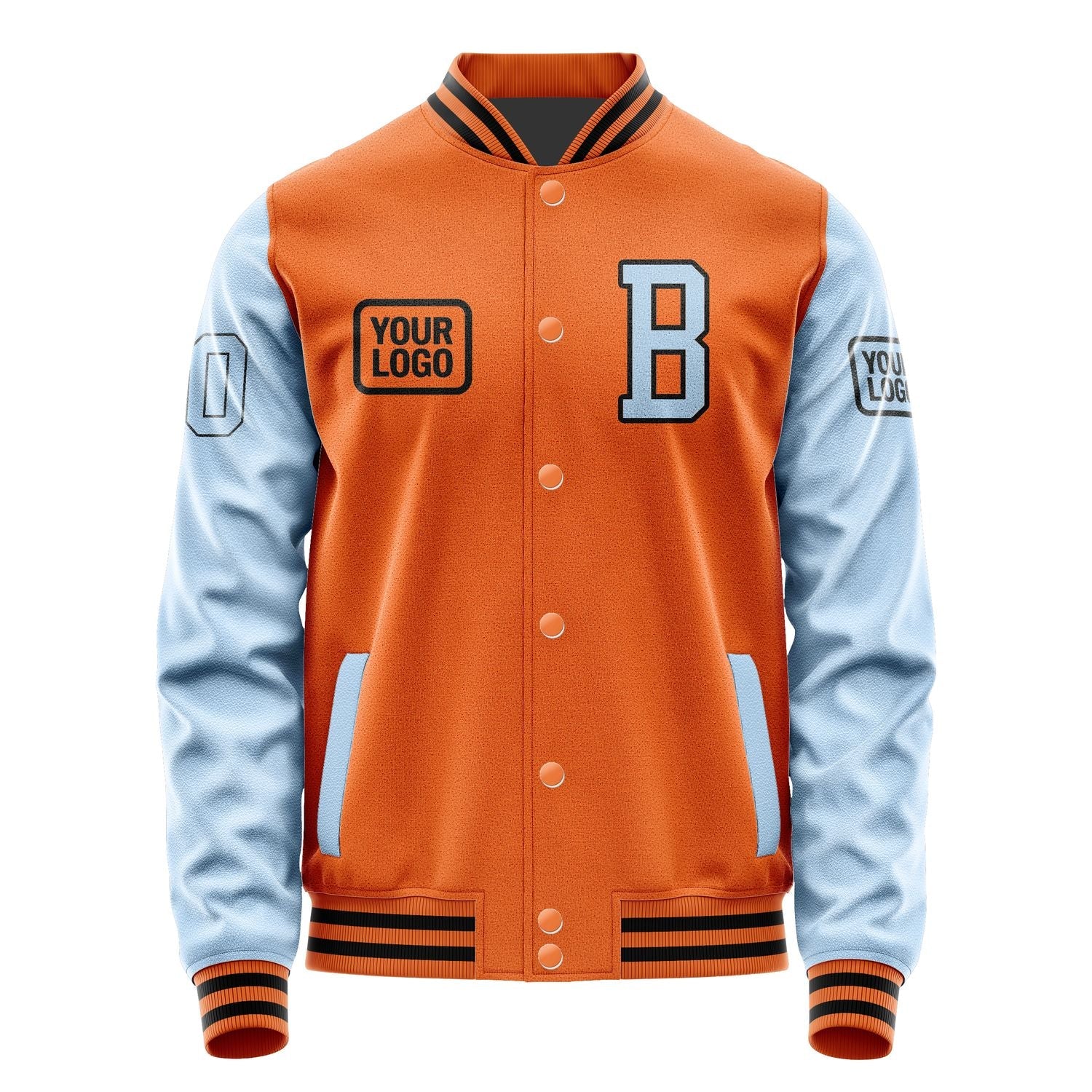 Custom Orange Light Blue Jacket JA282808281717080817