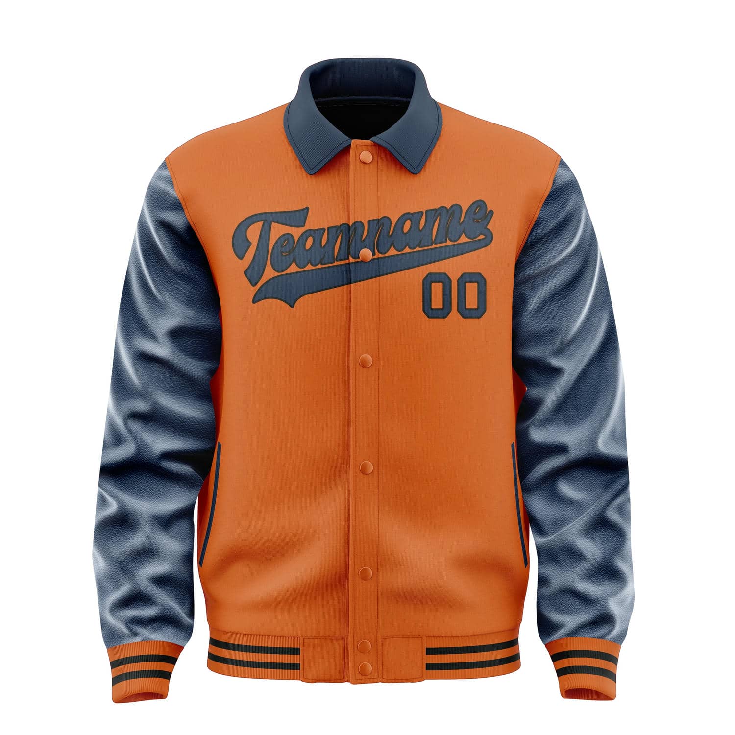 Veste orange et bleue personnalisée