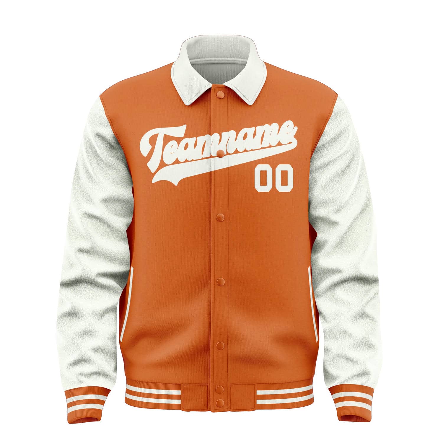 Veste orange et blanche personnalisée