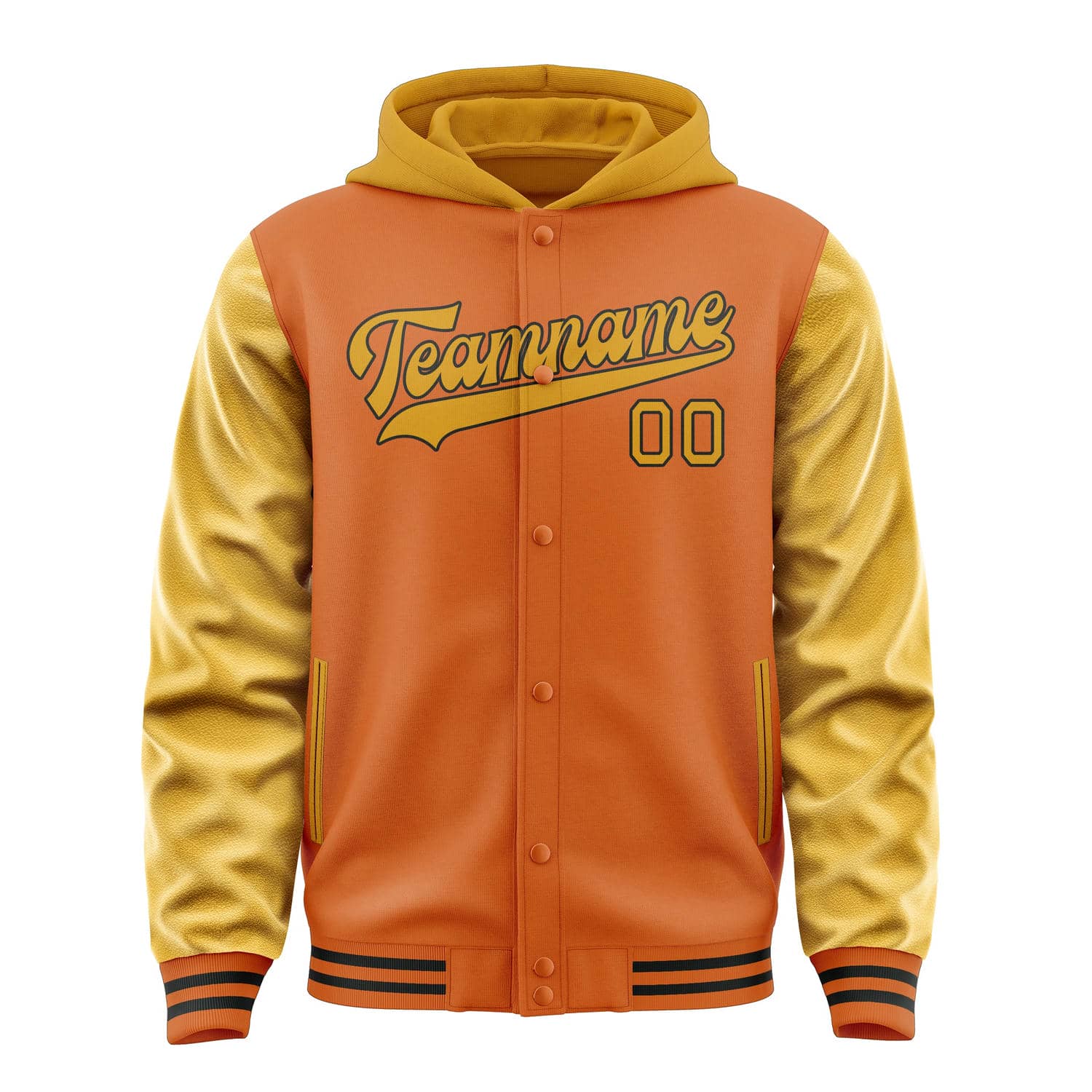 Veste orange et jaune personnalisée