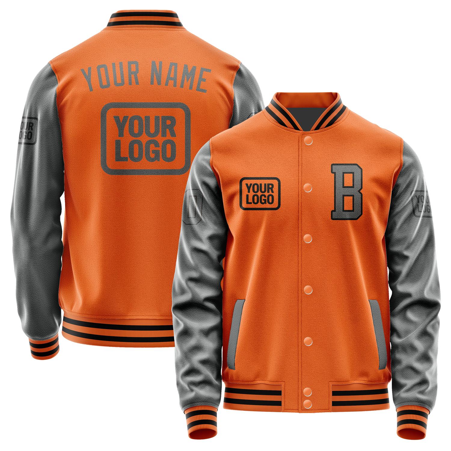 Custom Orange Dark Grey Jacket JA282820281717202017
