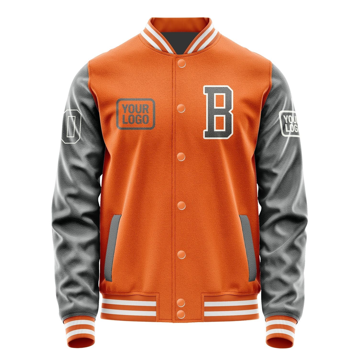 Custom Orange Dark Grey Jacket JA282820281818202018