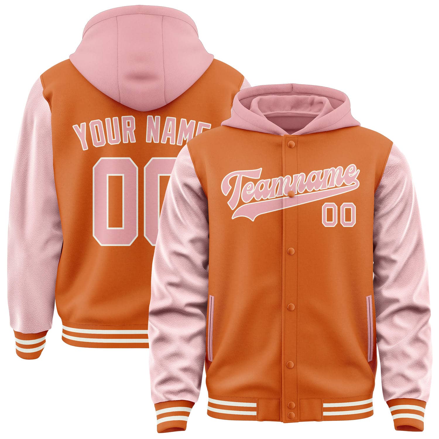 Veste orange et rose clair personnalisée