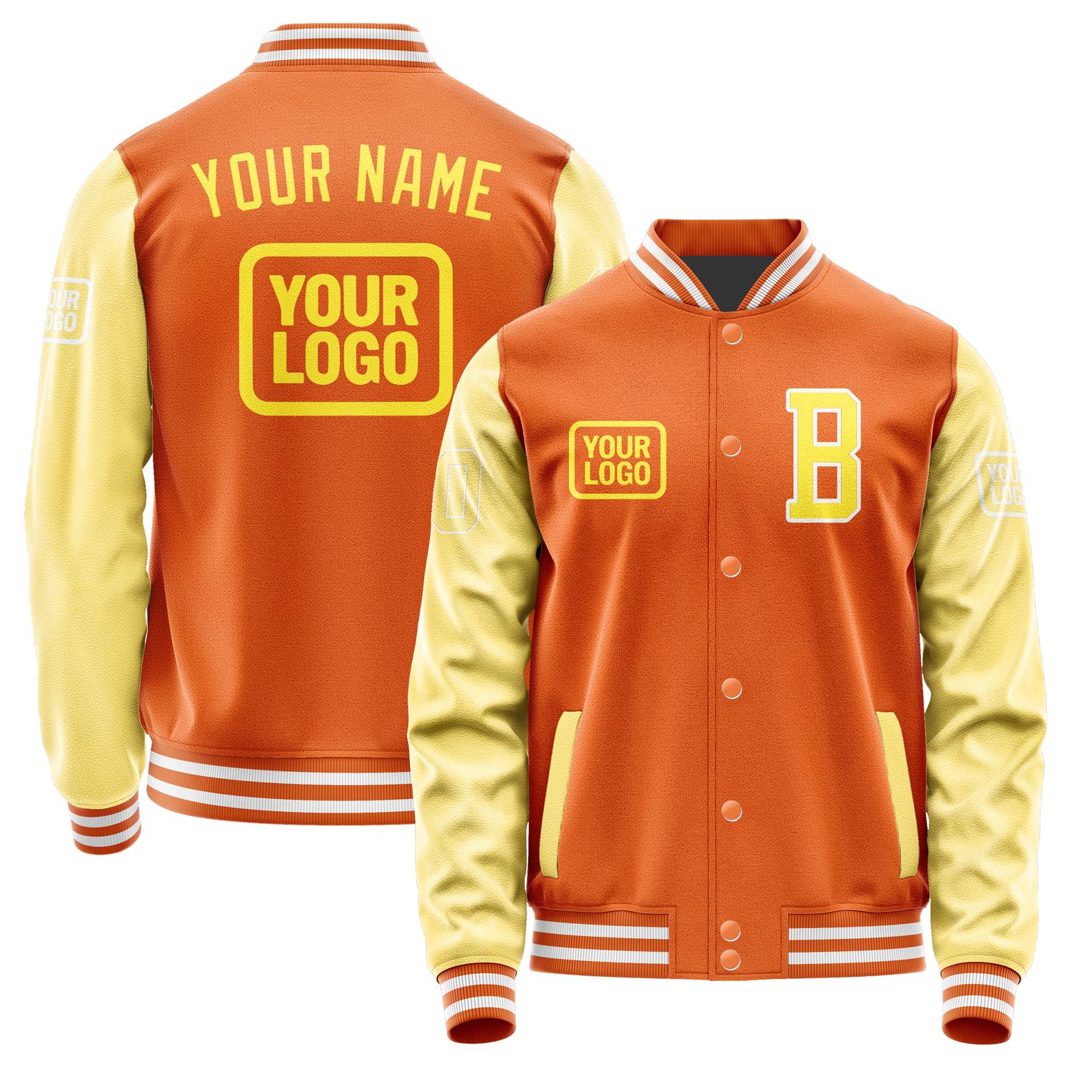 Custom Orange Light Yellow Jacket JA282826281818262618