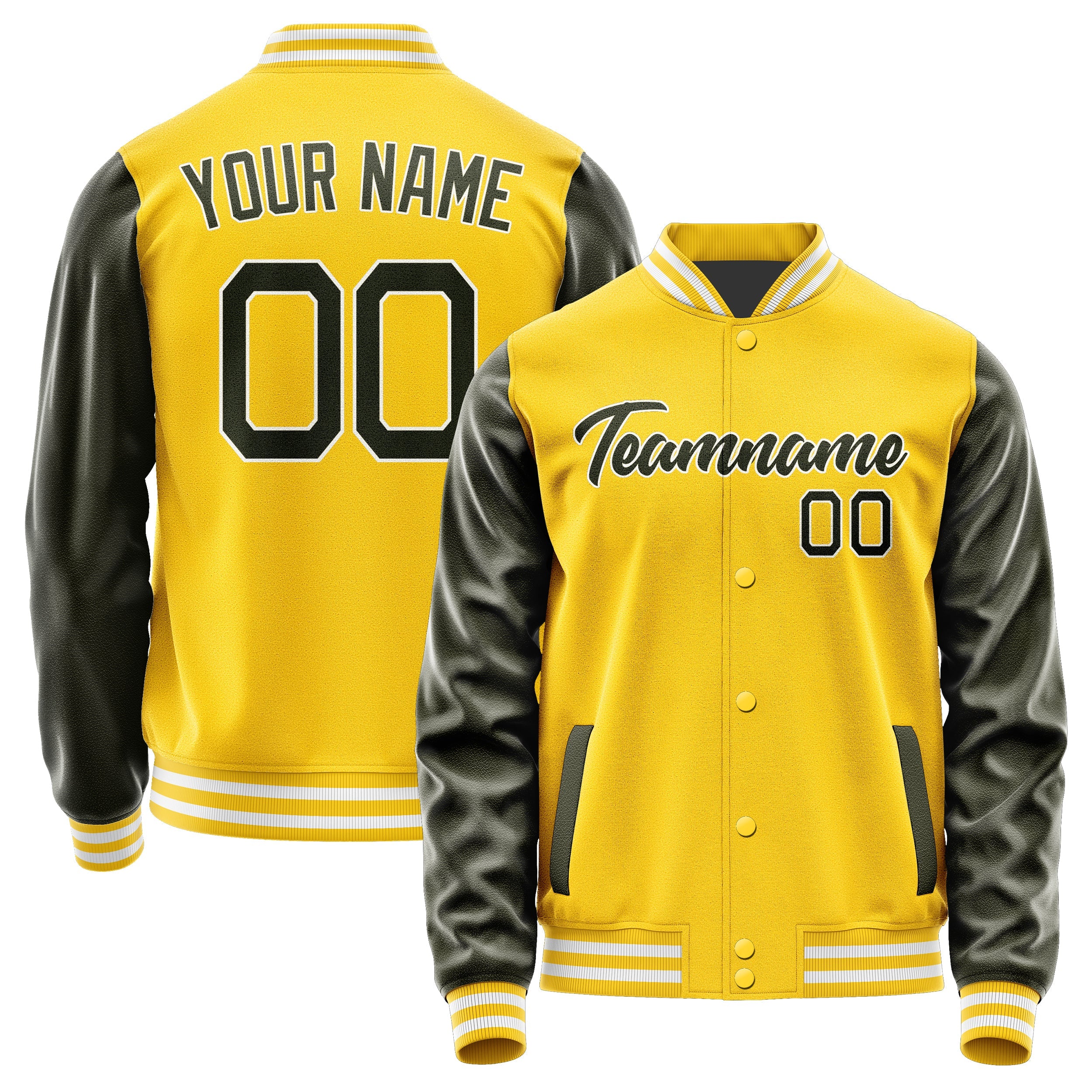 Custom Gold Olive Jacket JA3030023018B21802