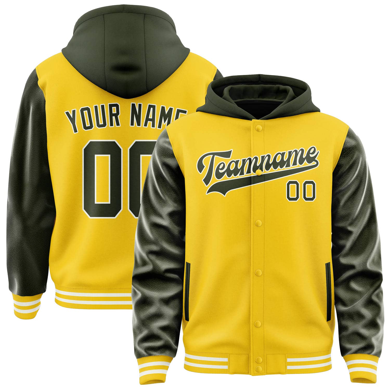 Veste olive dorée personnalisée