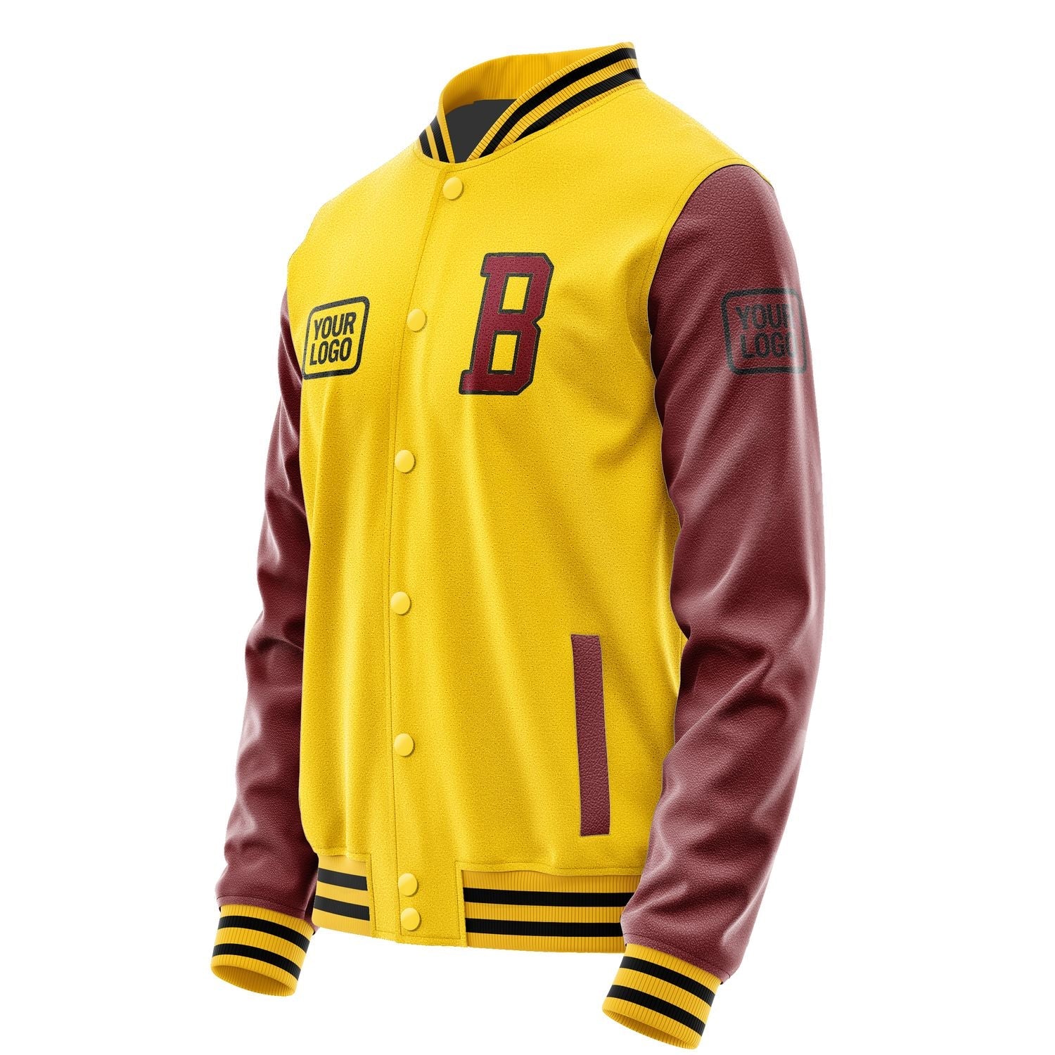 Custom Gold Crimson Red Jacket JA303015301717151517