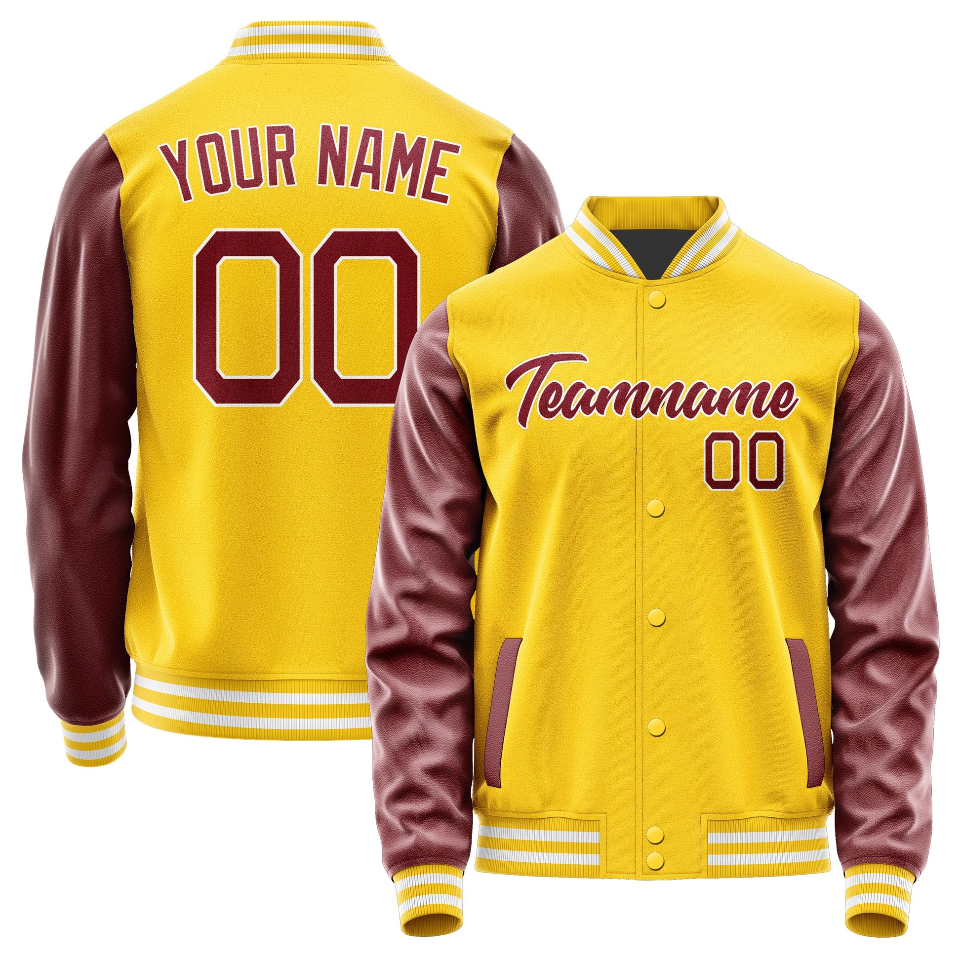 Custom Gold Crimson Red Jacket JA3030153018B21815