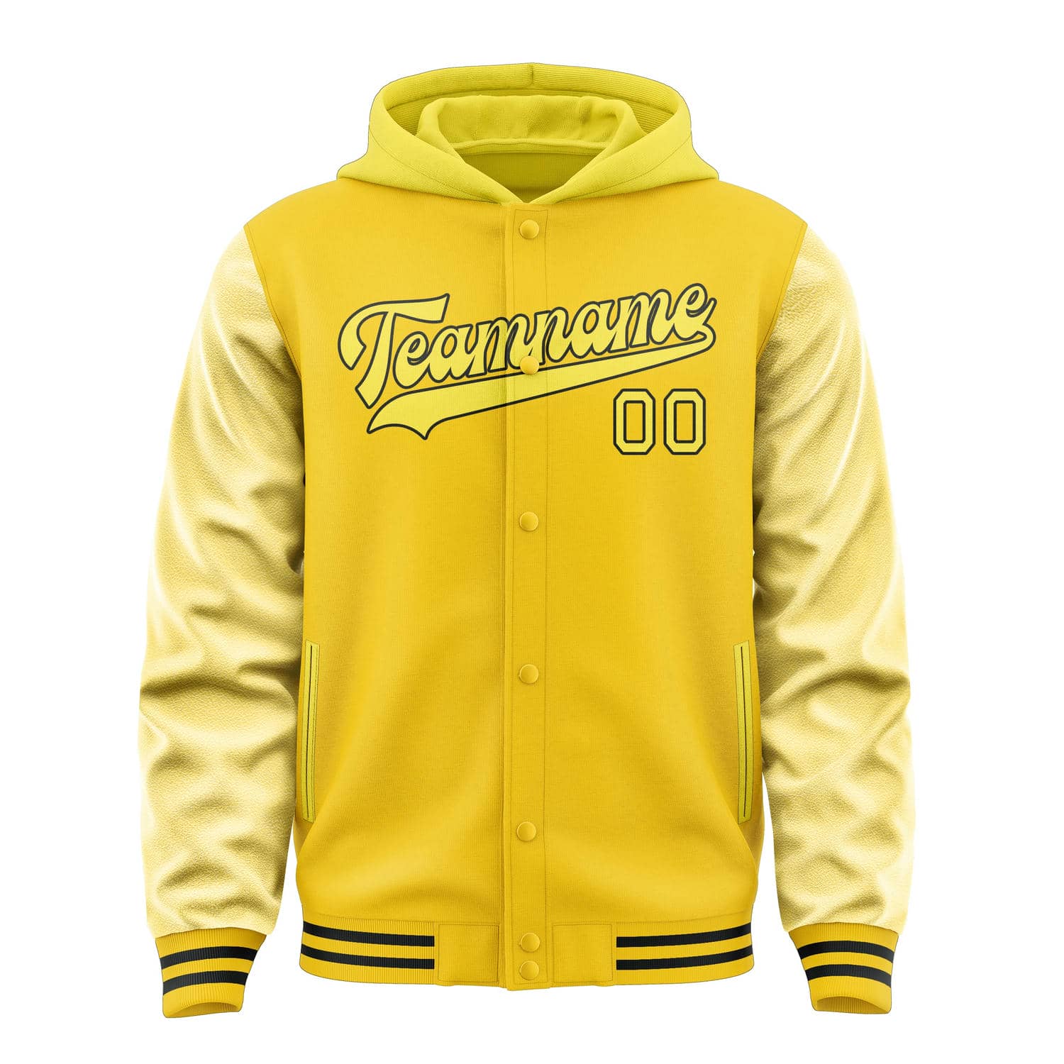 Veste jaune clair dorée personnalisée