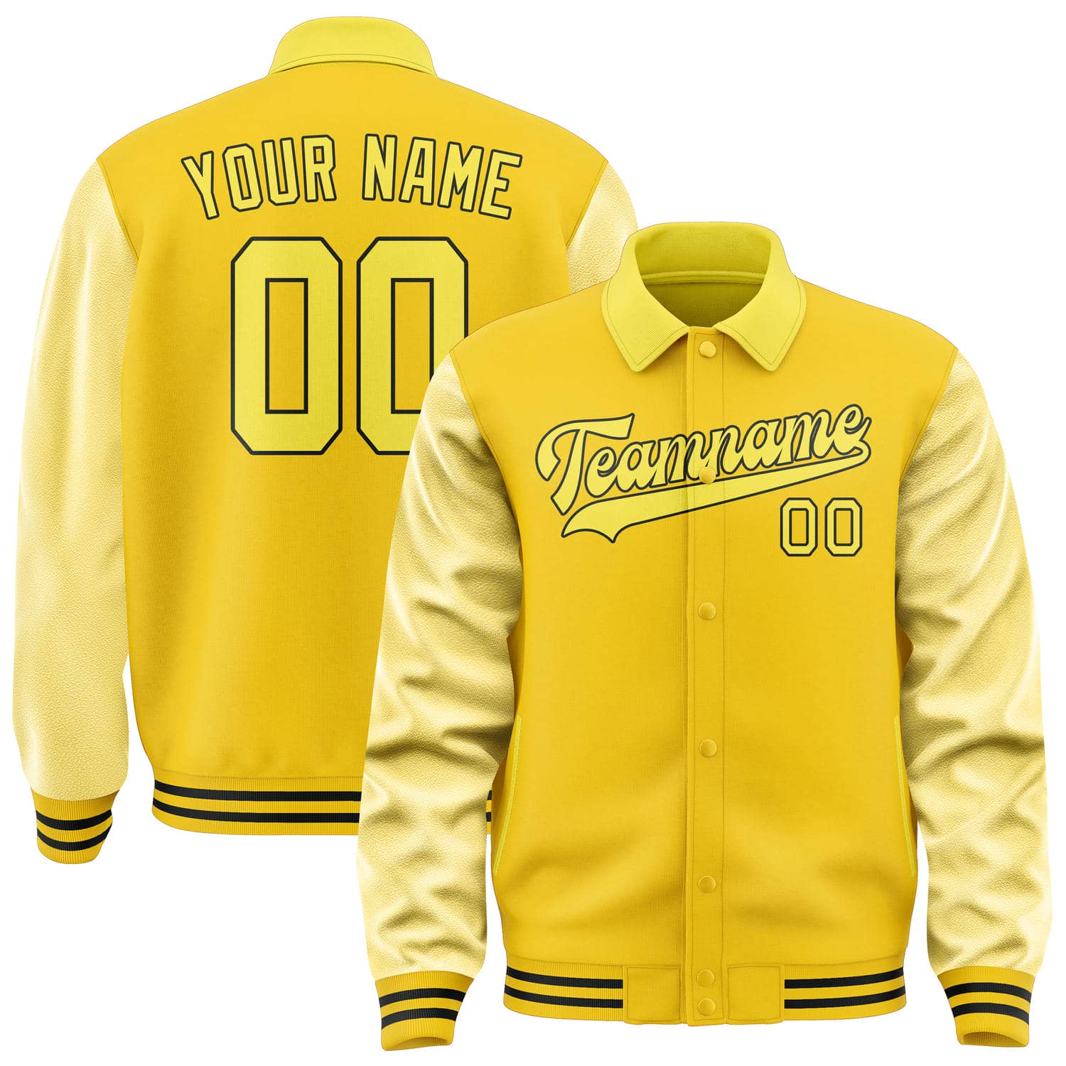 Veste jaune clair dorée personnalisée
