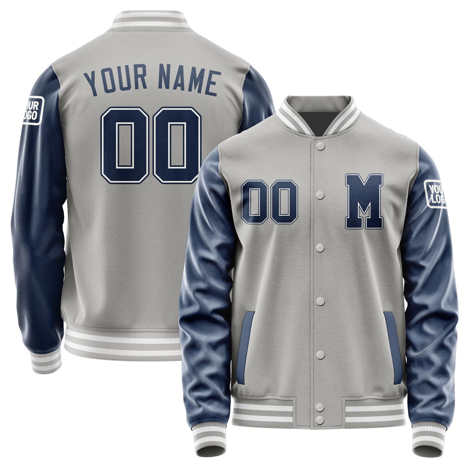 Custom Gray Blue Jacket Jb0404100418101818