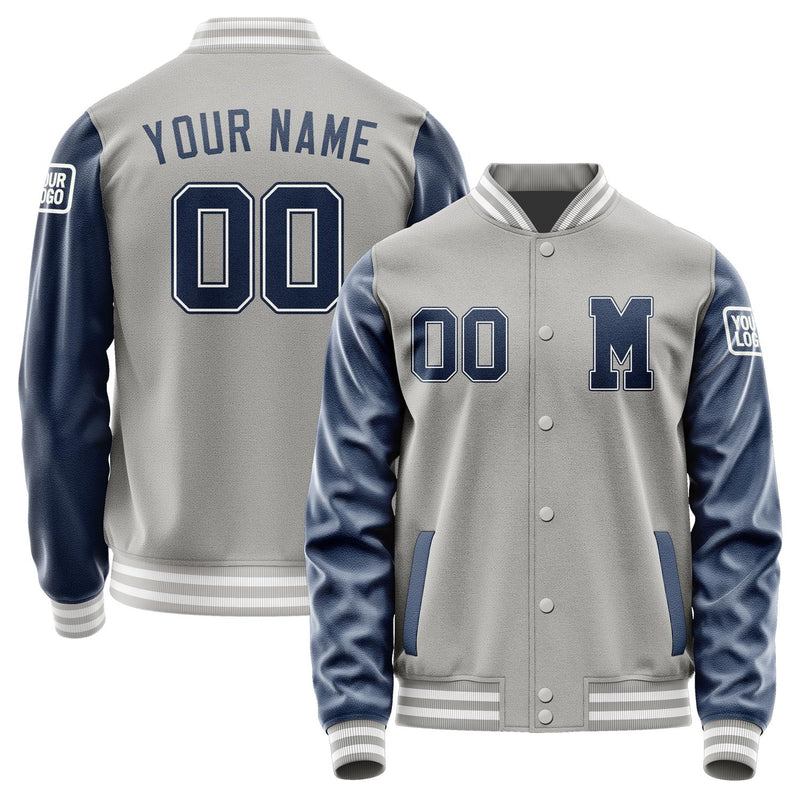 Custom Gray Blue Jacket Jb0404100418101818