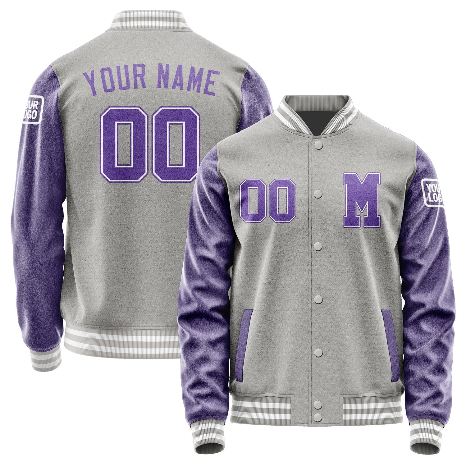 Custom Gray Light Purple Jacket Jb0404230418231818