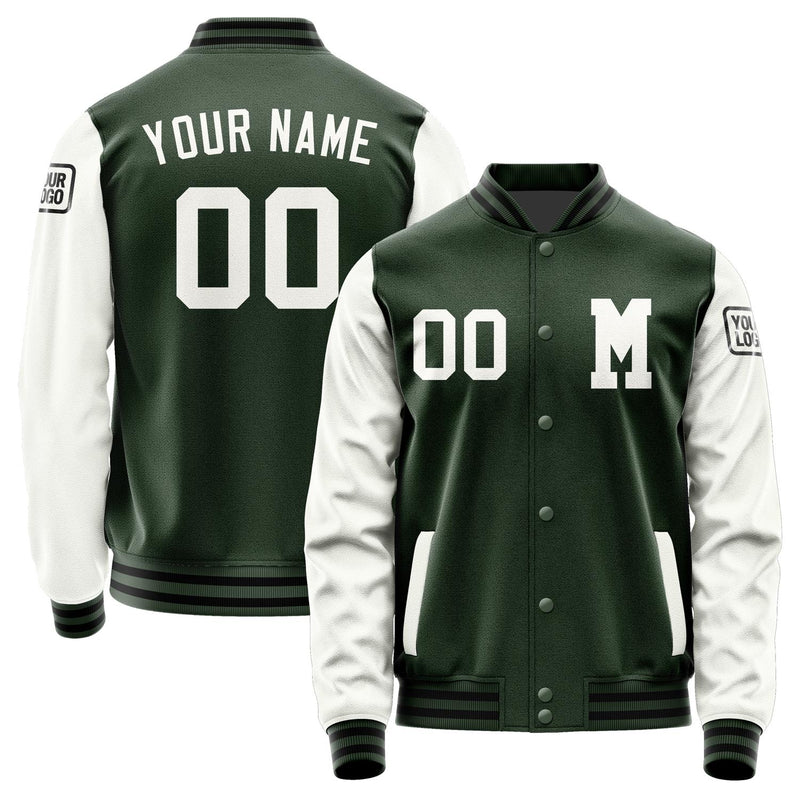 Custom Dark Green White Jacket Jb0606180617181817