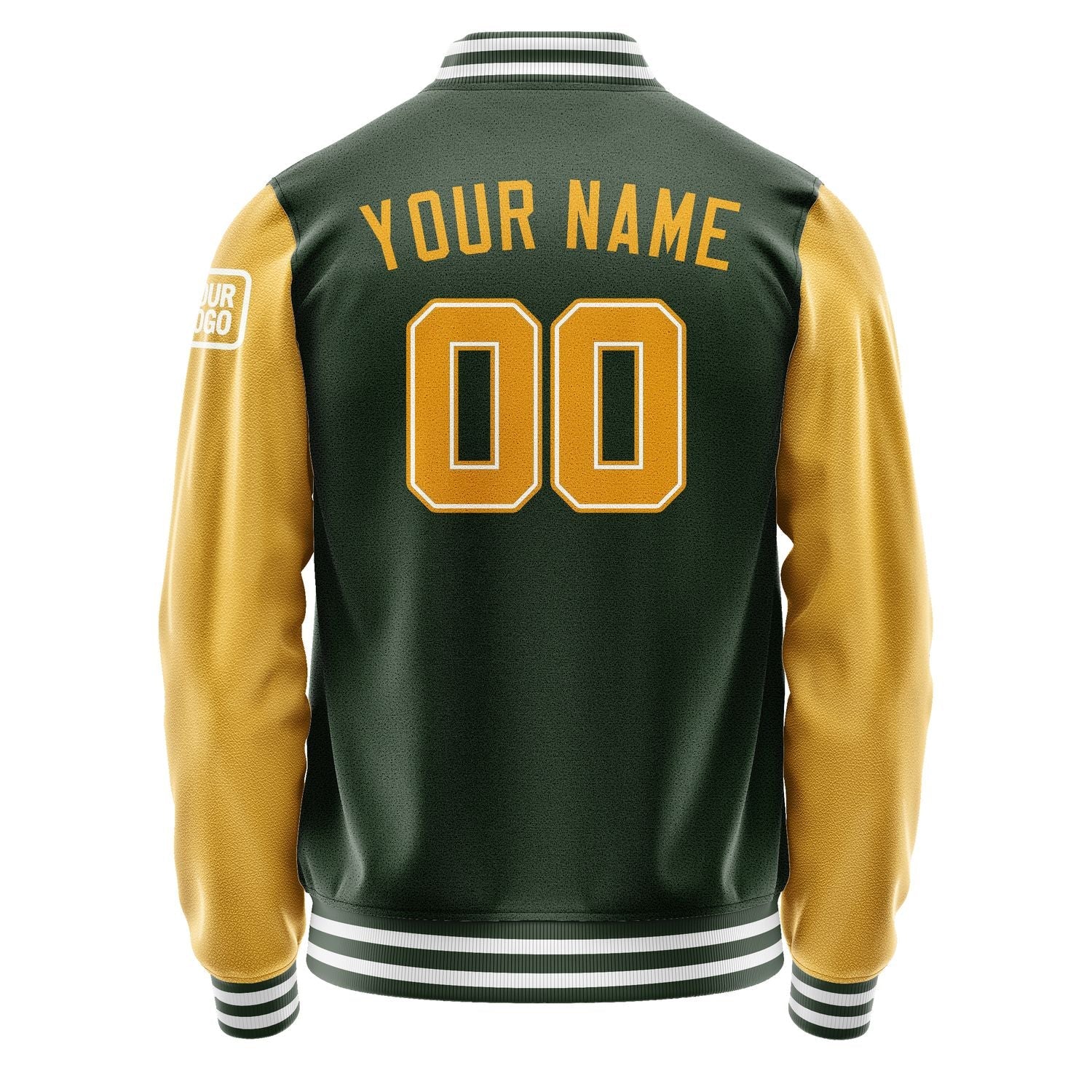 Custom Dark Green Yellow Jacket Jb0606190618191818