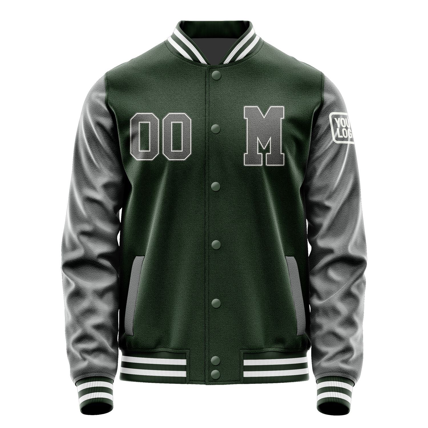 Custom Dark Green Dark Grey Jacket Jb0606200618201818