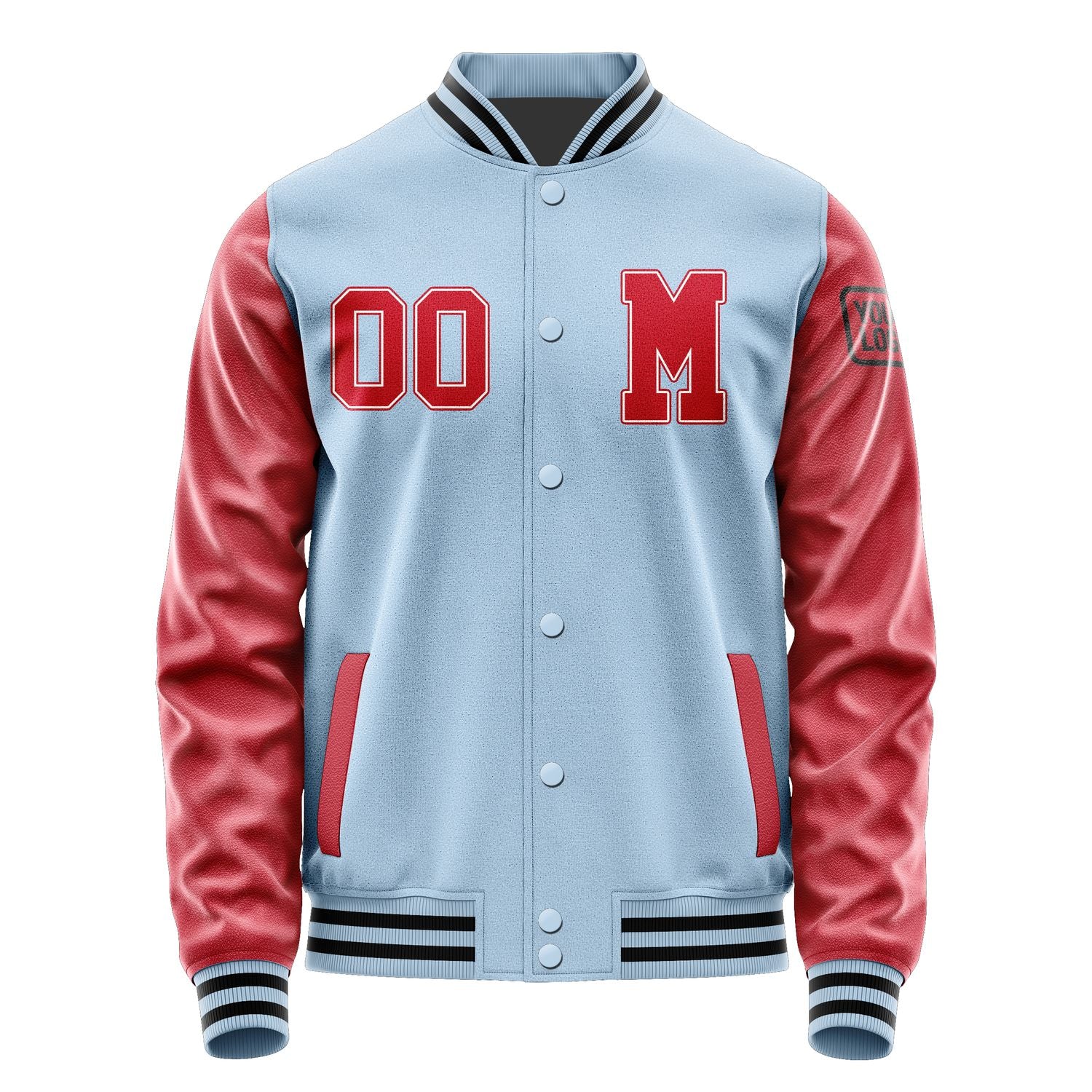 Custom Light Blue Red Jacket Jb0808140817141817