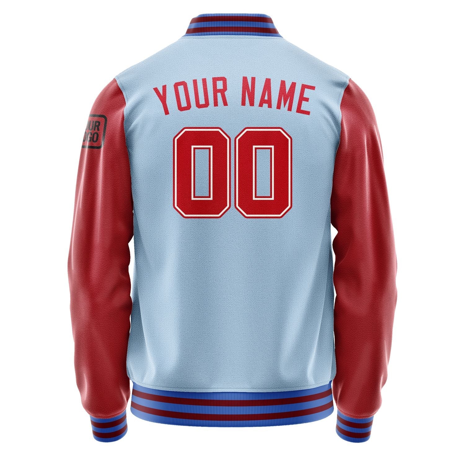 Custom Light Blue Red Jacket Jb0808140915141817