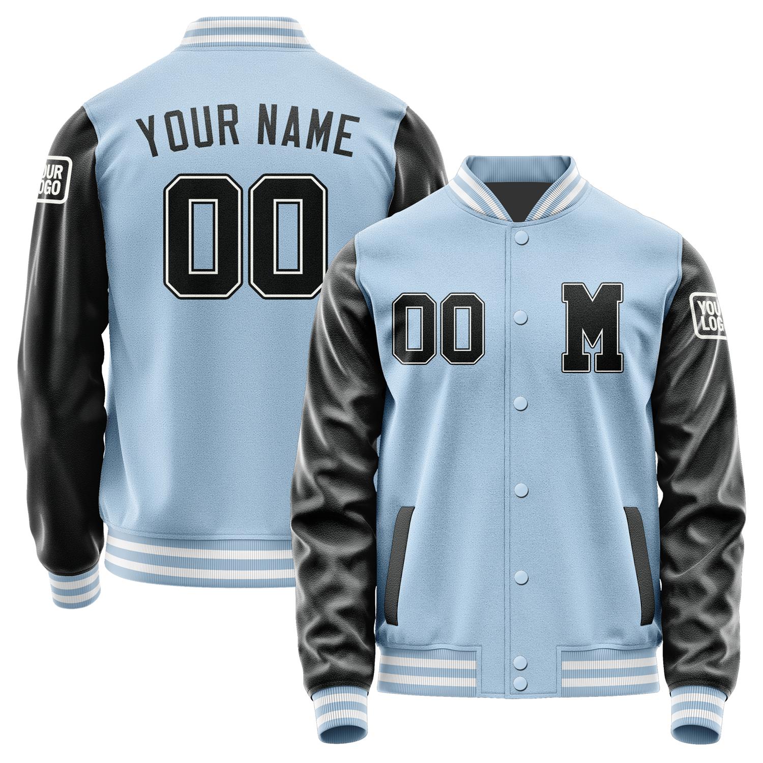 Custom Light Blue Black Jacket Jb0808170818171818