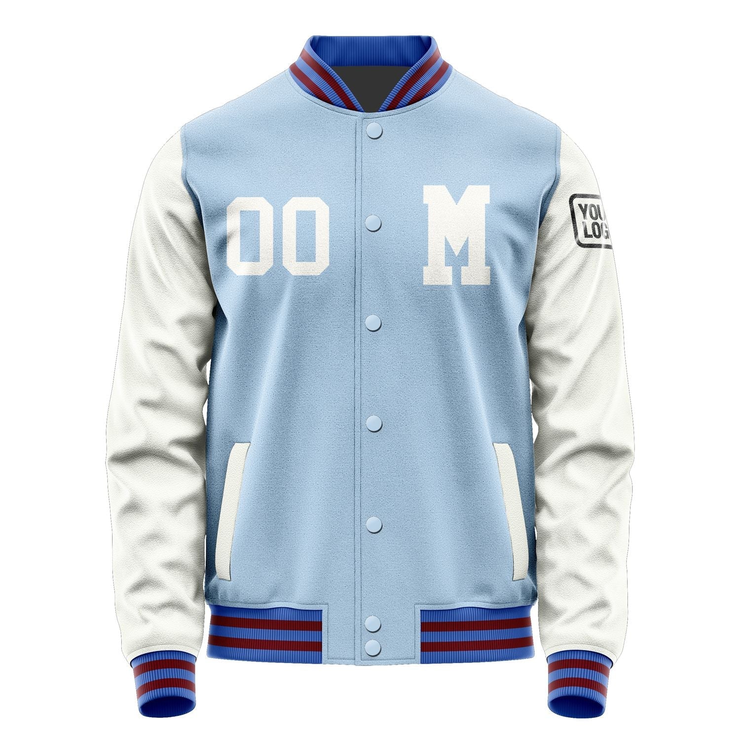 Custom Light Blue White Jacket Jb0808180915181817