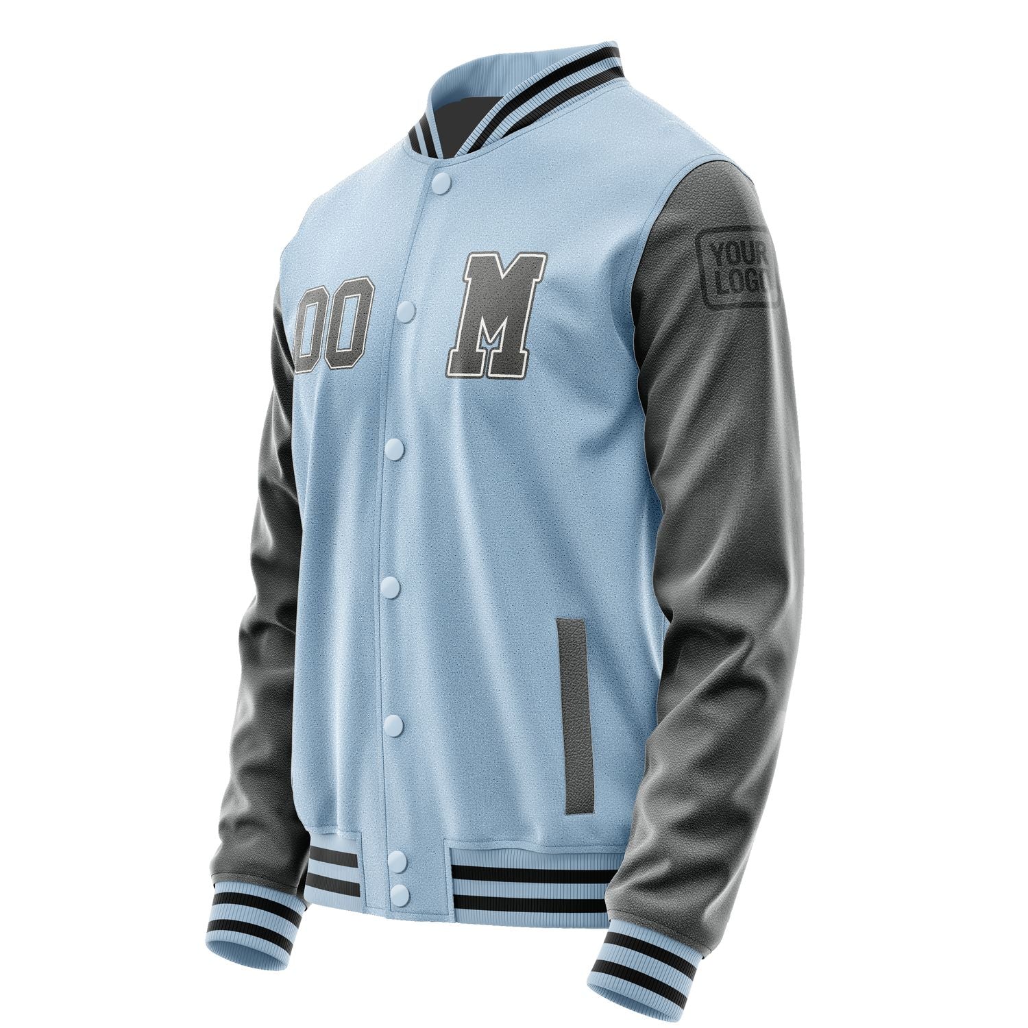 Custom Light Blue Dark Grey Jacket Jb0808200817201817