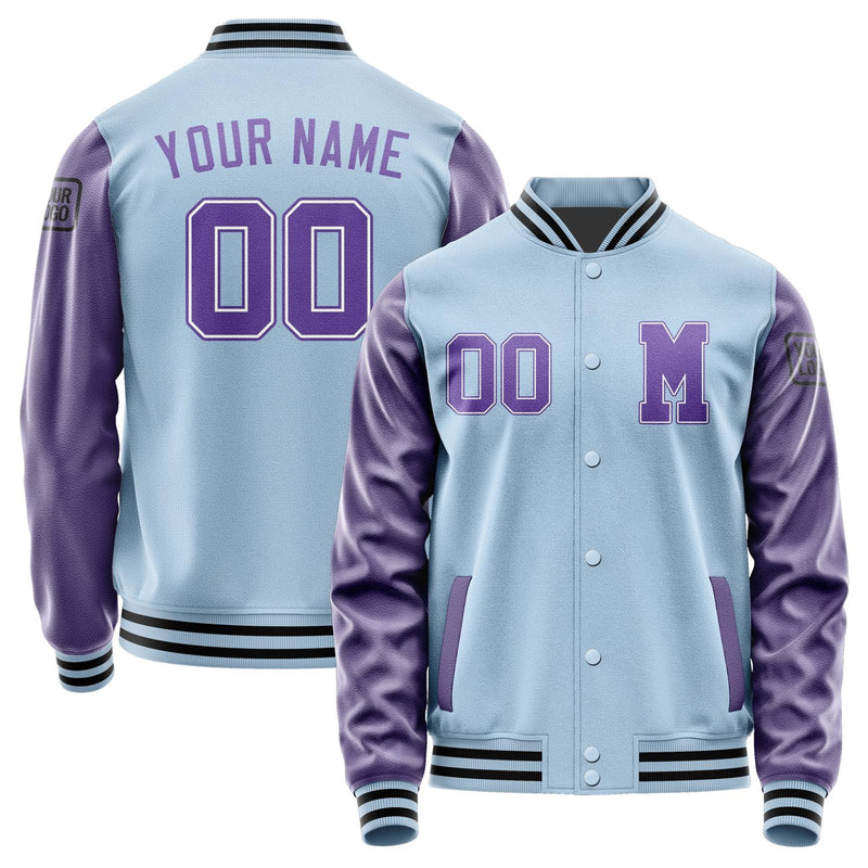 Custom Light Blue Light Purple Jacket Jb0808230817231817