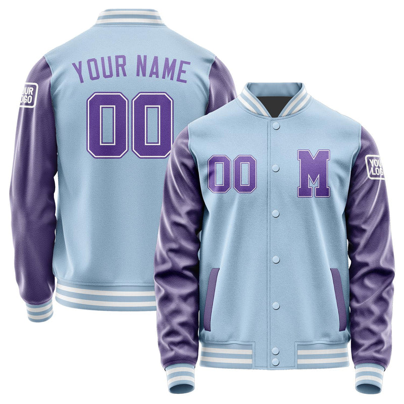 Custom Light Blue Light Purple Jacket Jb0808230818231818