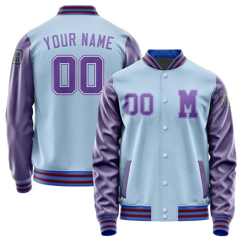 Custom Light Blue Light Purple Jacket Jb0808230915231817