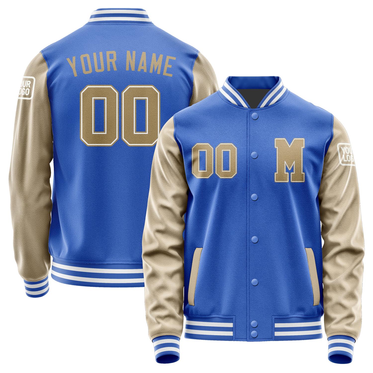 Custom Sky Blue Light Khaki Jacket Jb0909250918251818
