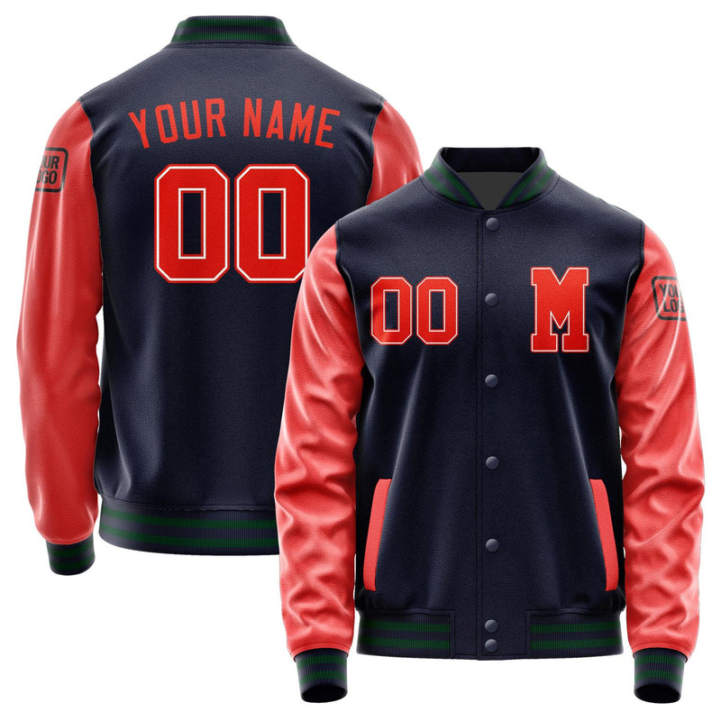 Custom Navy Orange Red Jacket Jb1111121105121817
