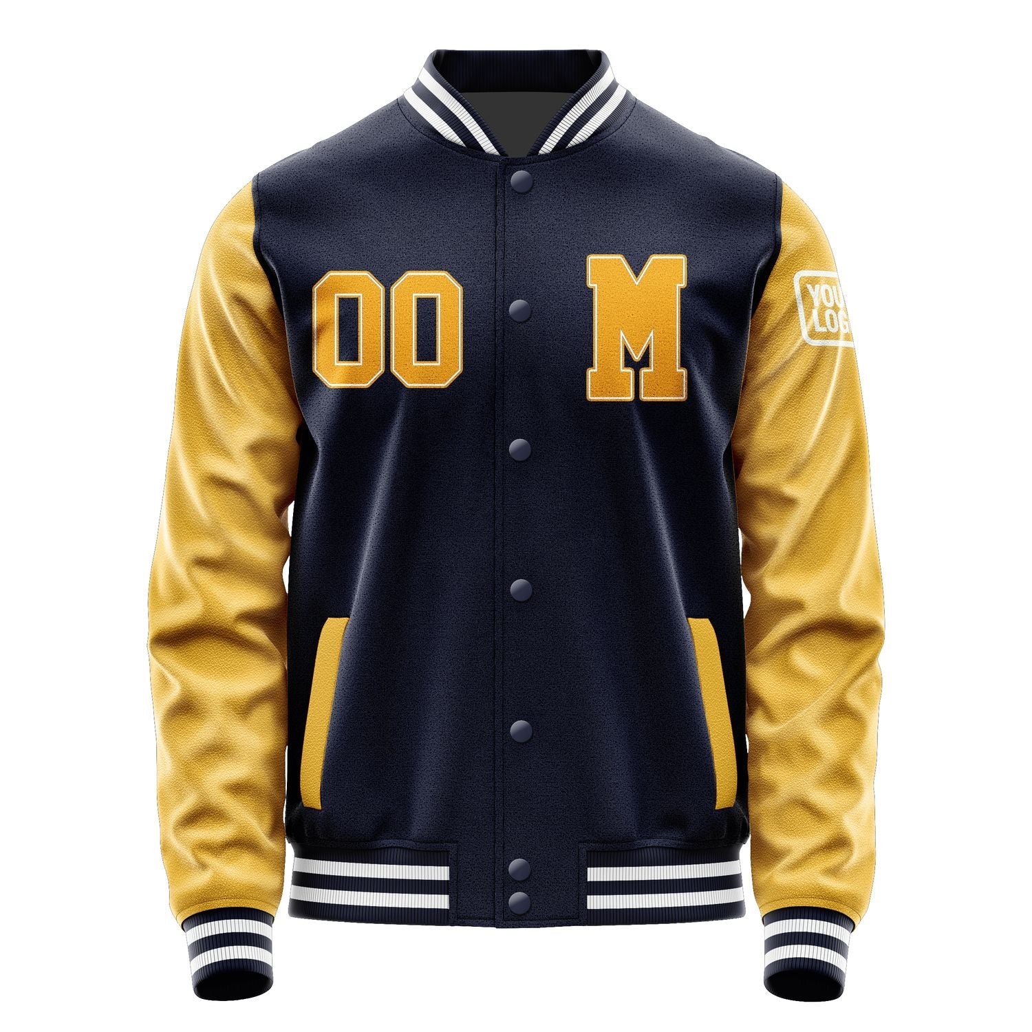 Custom Navy Yellow Jacket Jb1111191118191818