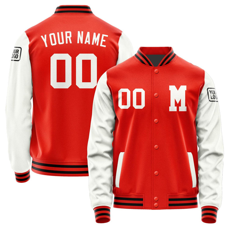 Custom Orange Red White Jacket Jb1212181217181817