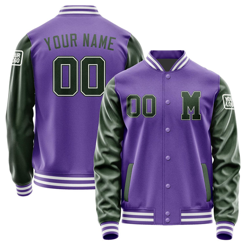 Custom Light Purple Dark Green Jacket Jb2323062318061818