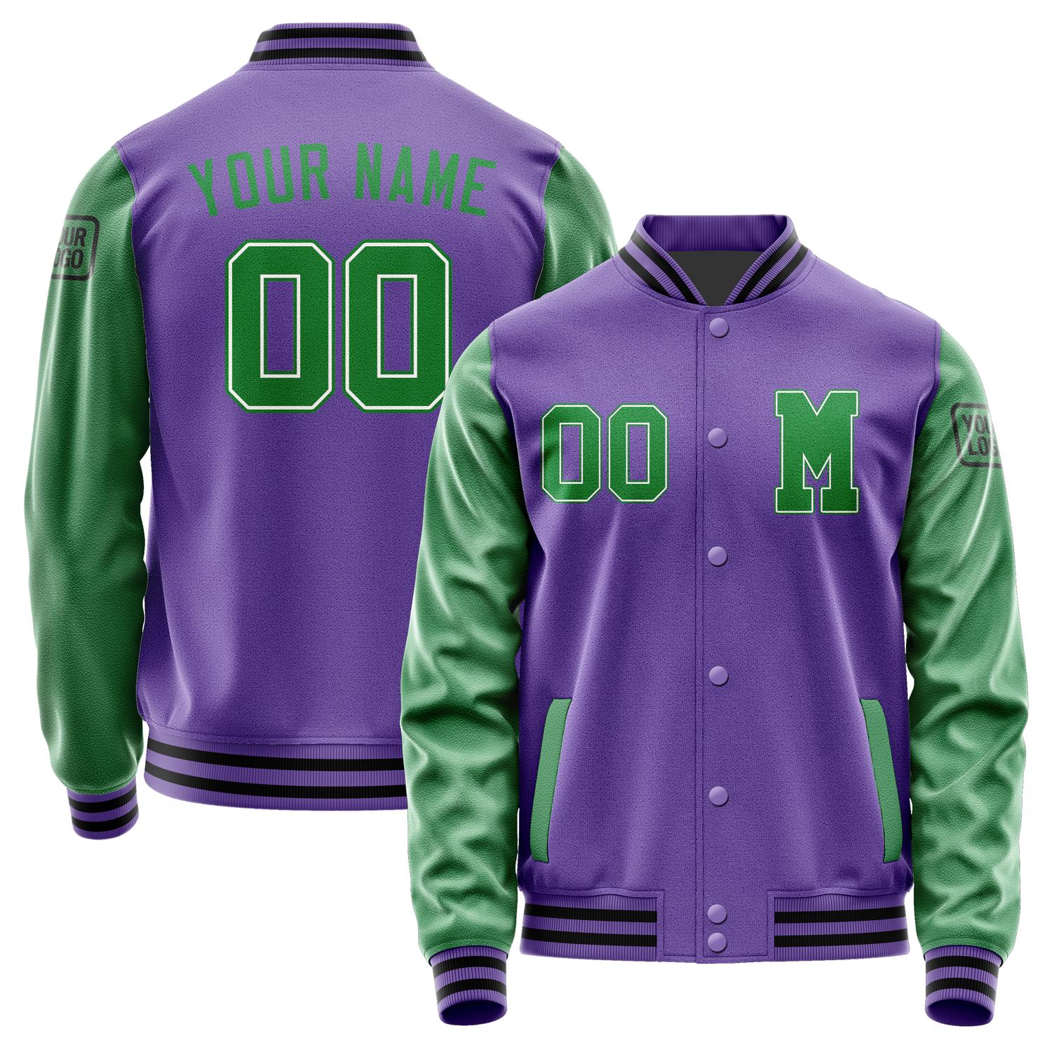 Custom Light Purple Emerald Green Jacket Jb2323242317241817