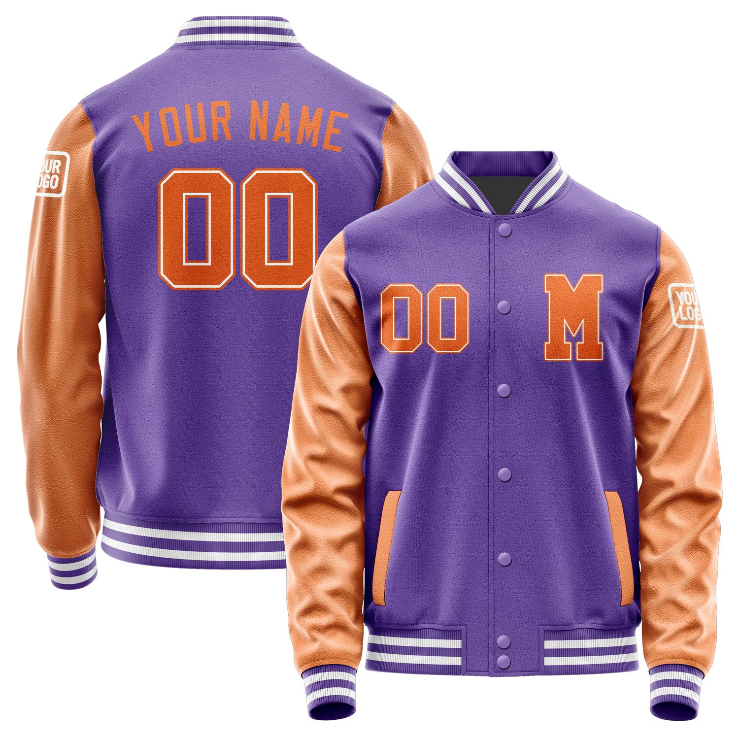 Custom Light Purple Orange Jacket Jb2323282318281818