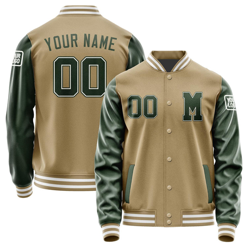 Custom Light Khaki Dark Green Jacket Jb2525062518061818