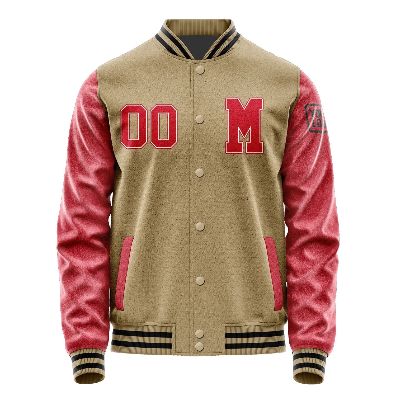 Custom Light Khaki Red Jacket Jb2525142517141817