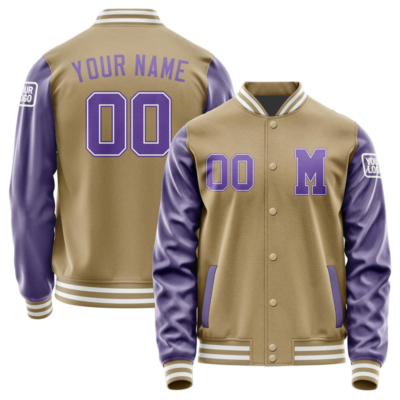 Custom Light Khaki Light Purple Jacket Jb2525232518231818
