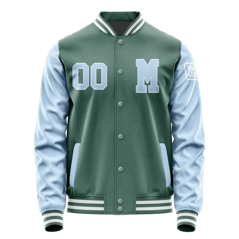 Custom Blue Green Light Blue Jacket Jb2727082718081818