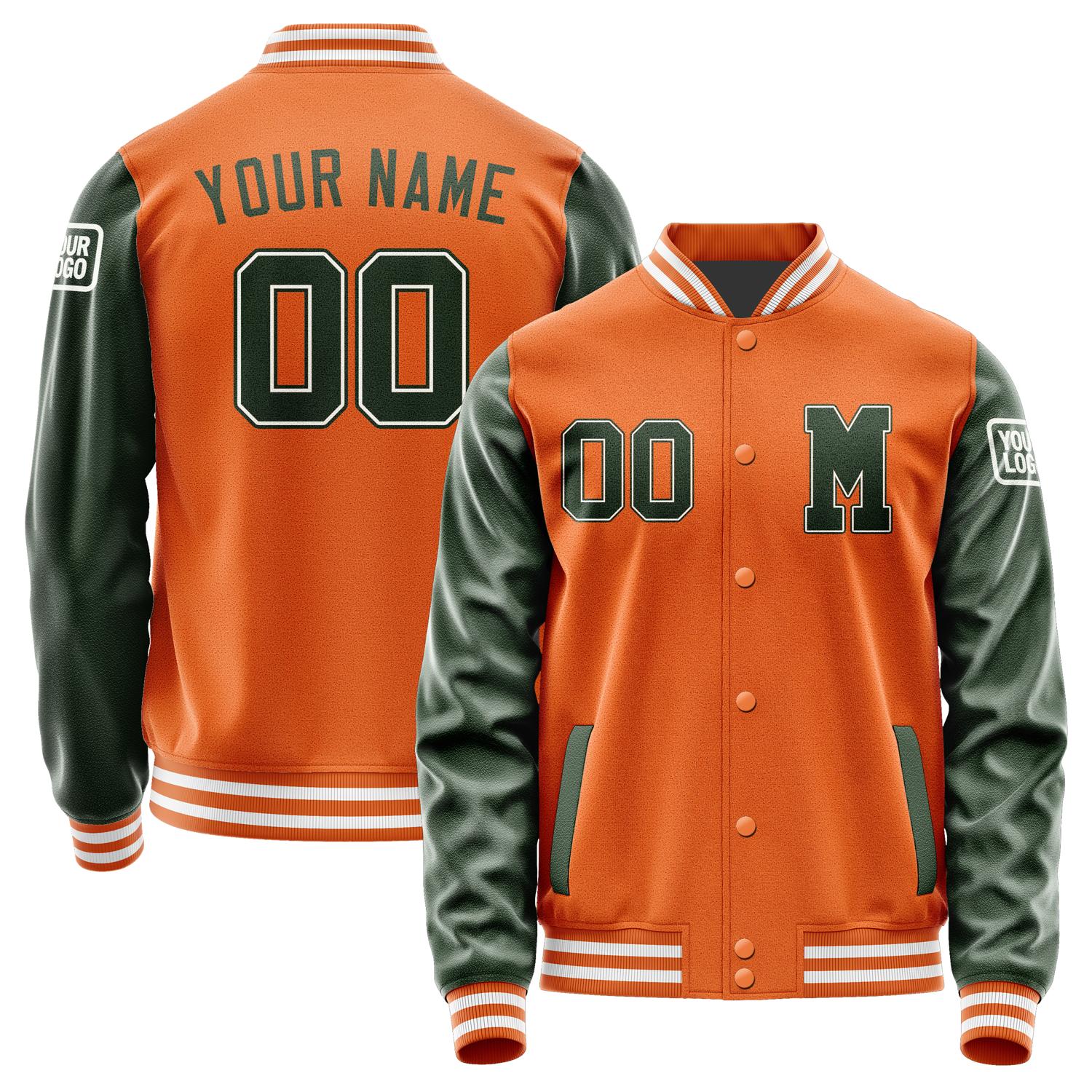 Custom Orange Dark Green Jacket Jb2828062818061818