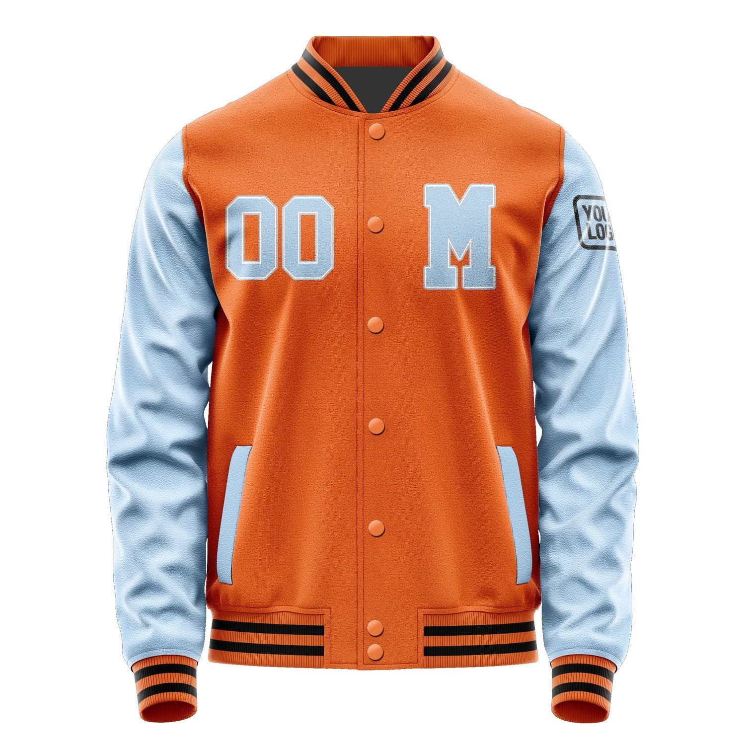 Custom Orange Light Blue Jacket Jb2828082817081817