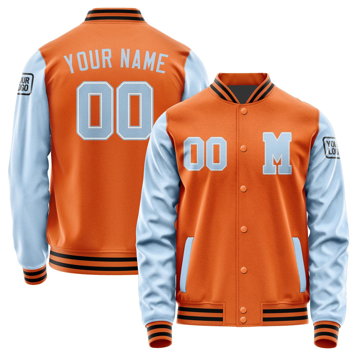 Custom Orange Light Blue Jacket Jb2828082817081817