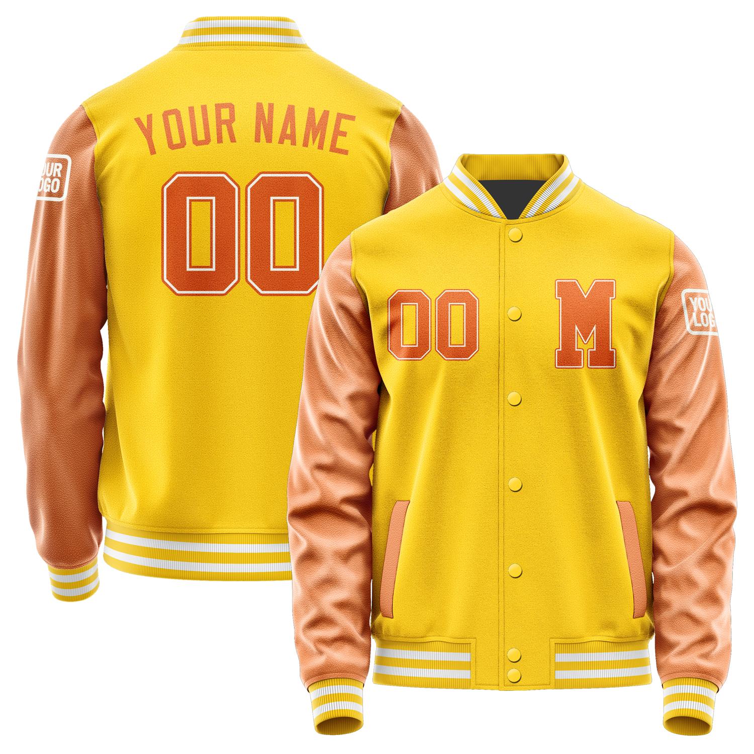 Custom Gold Orange Jacket Jb3030283018281818