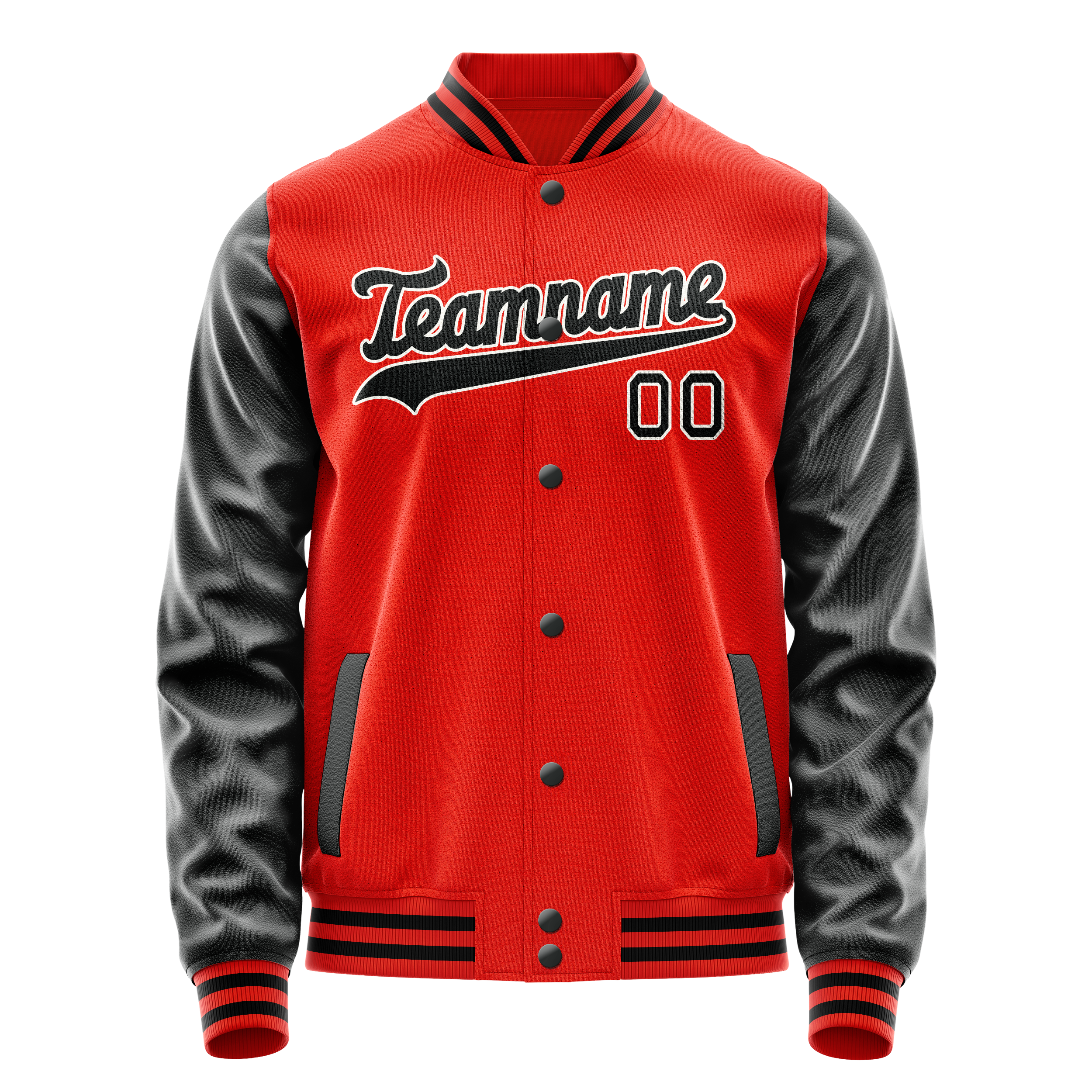 Veste universitaire personnalisée orange et noire unie