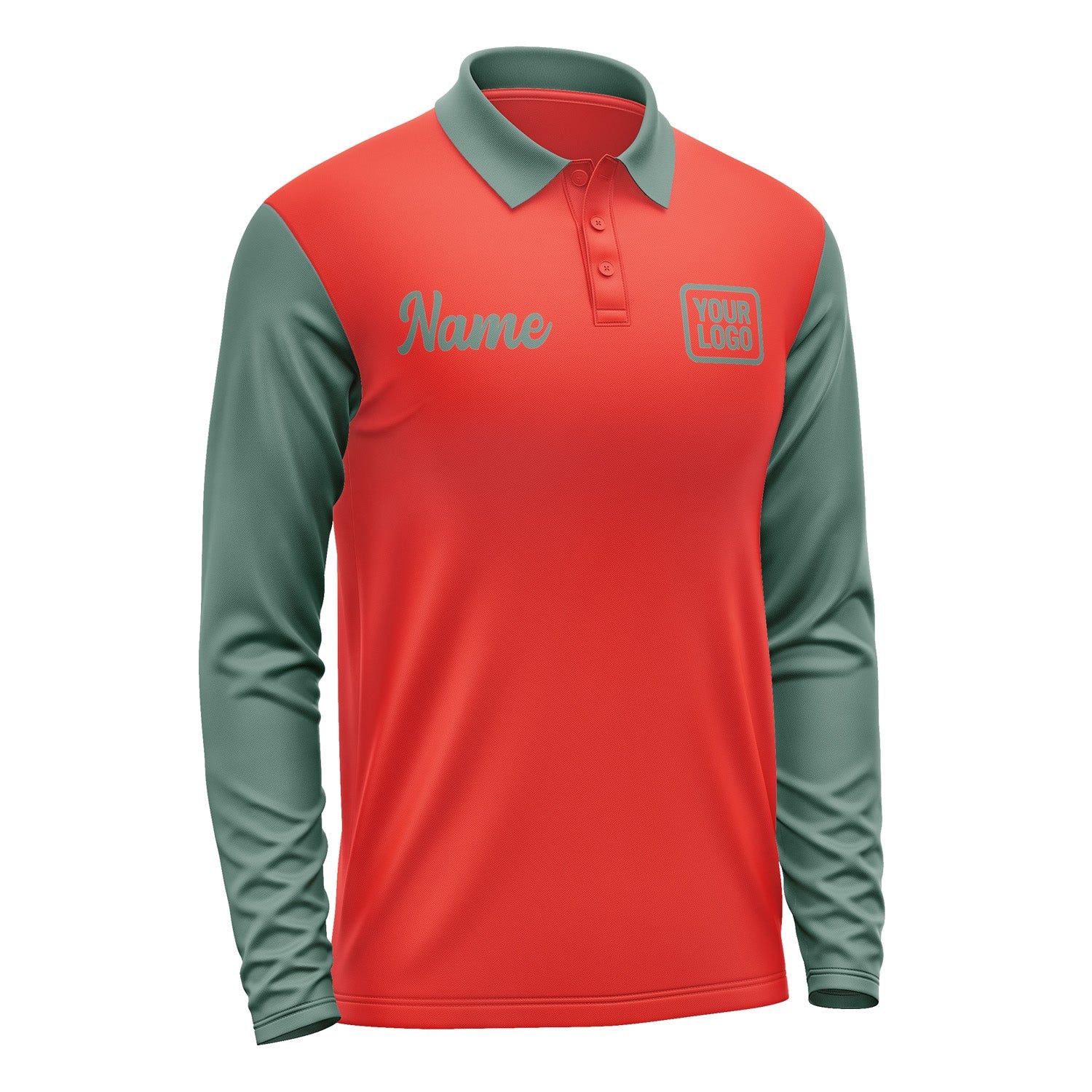 Custom Orange Red Blue Green Long Sleeve Polo Shirt Pl122727B127